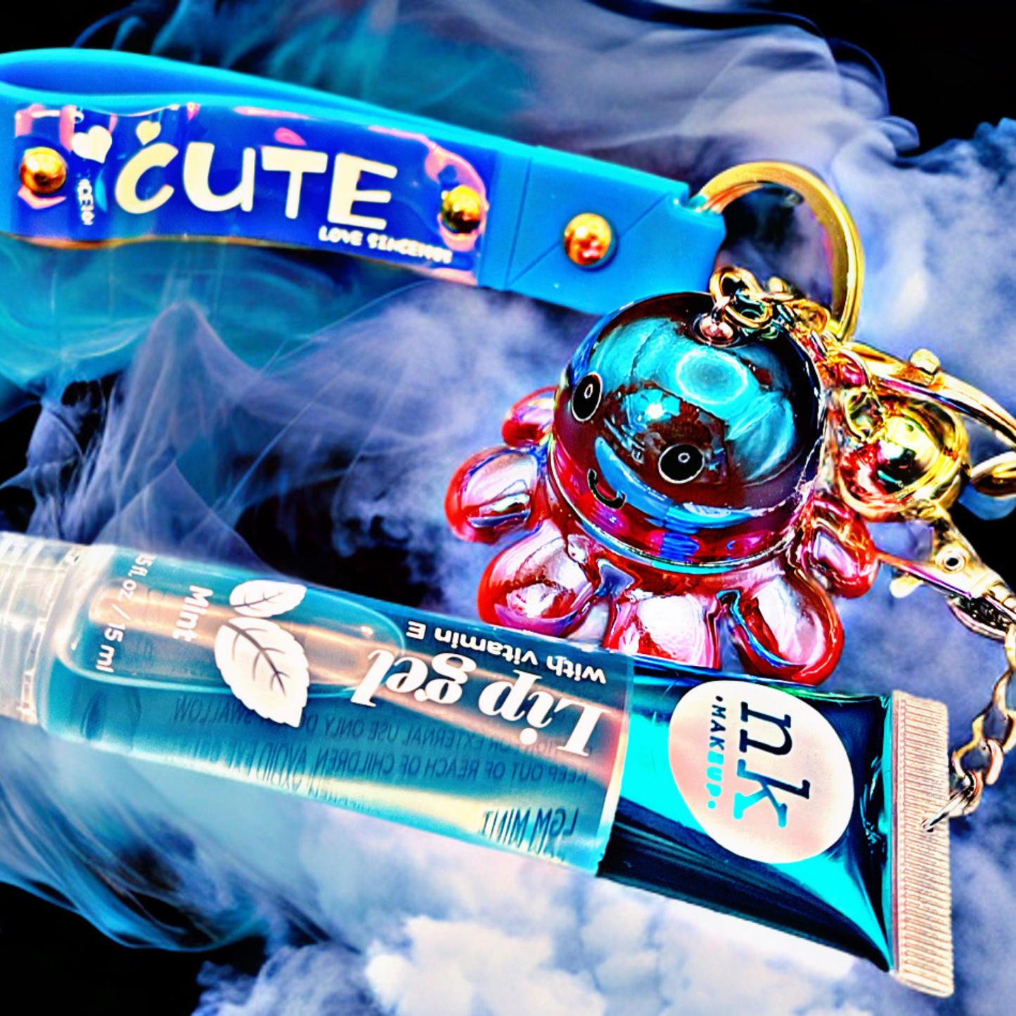 Octopus Kawaii Lip Gloss Keychain
