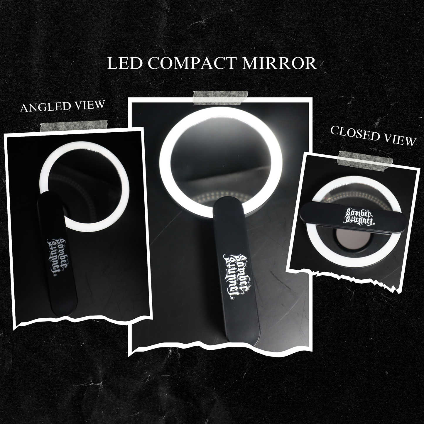 Somber Stunner LED Cosmetic Compact Mirror